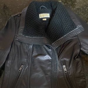 Michael Kors Leather Moto Jacket